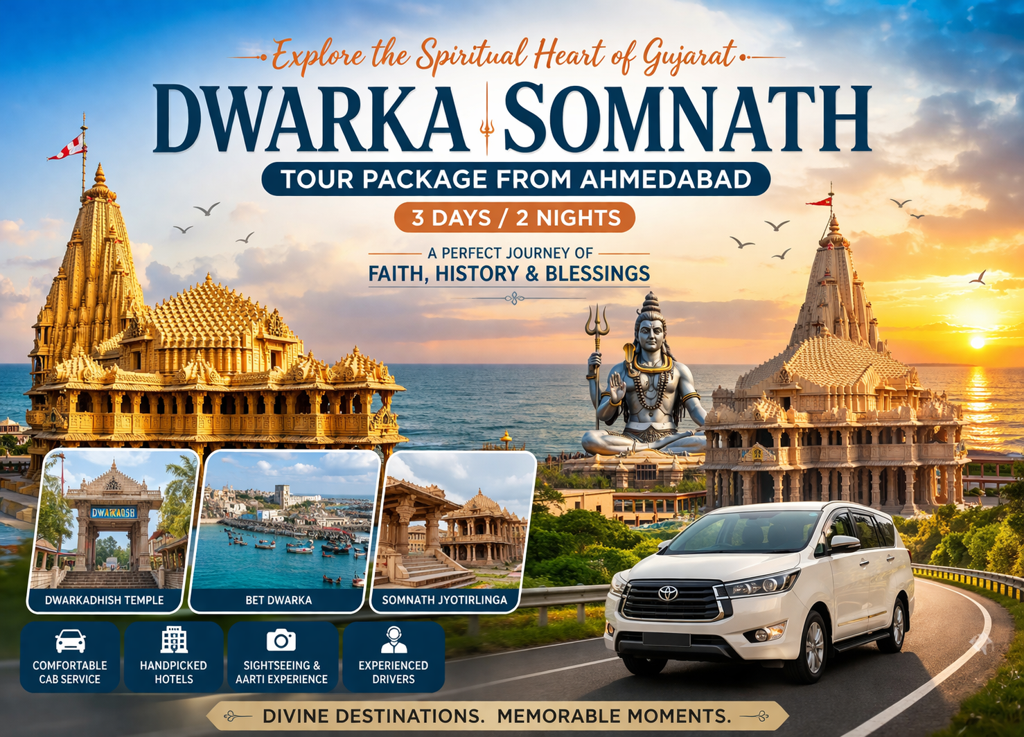 Dwarka Somnath Tour Package from Ahmedabad (3 Days / 2 Nights)