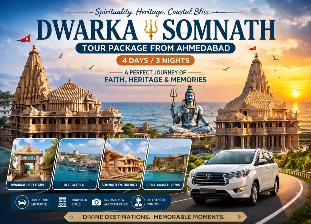 Dwarka Somnath Tour Package from Ahmedabad (4 Days / 3 Nights)