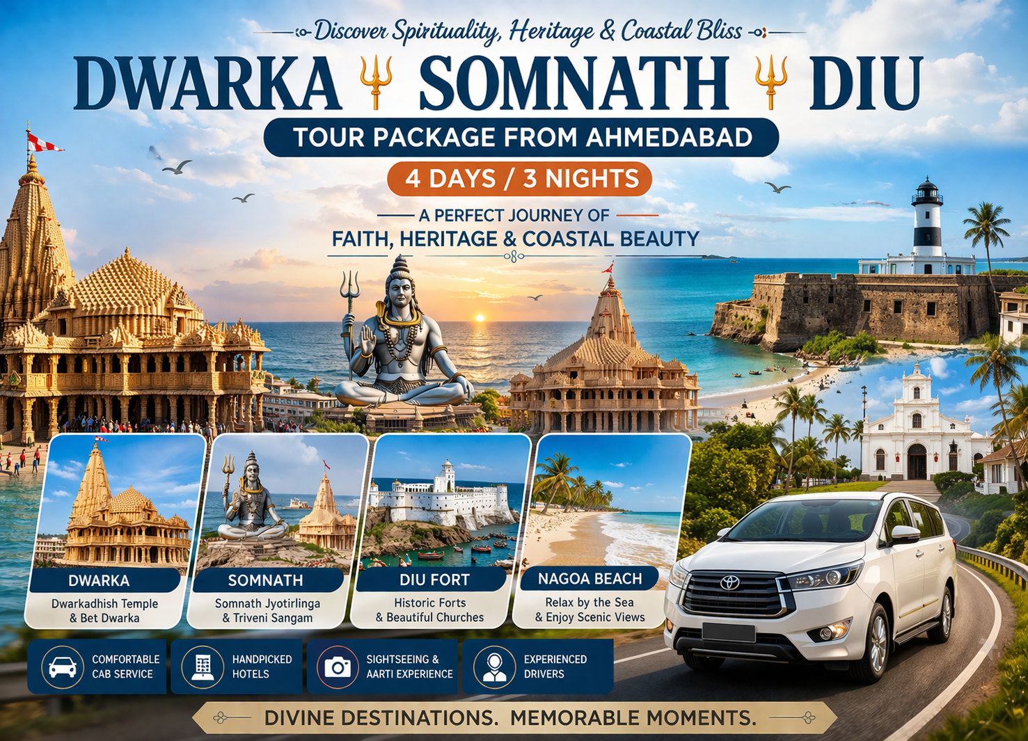 Dwarka Somnath Diu Tour Package from Ahmedabad (4 Days / 3 Nights)